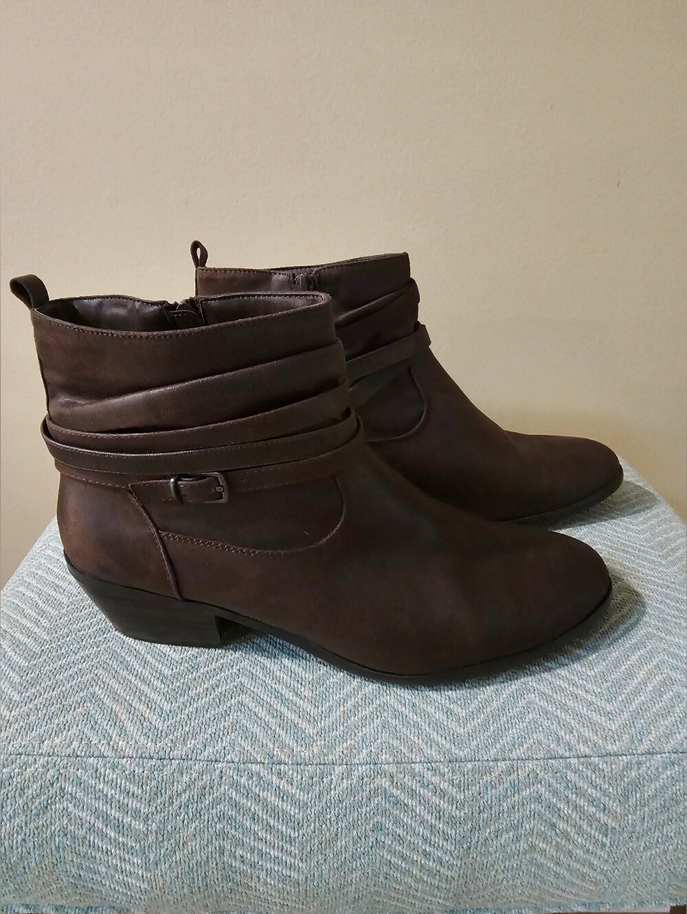 Kim Rogers Dark Brown Ankle Booties with Side Strap